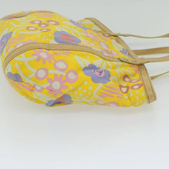 CHANEL Tote Bag Canvas Yellow CC Auth bs10328 - Picture 3 of 16